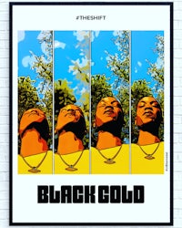 a poster with the words black gold on it